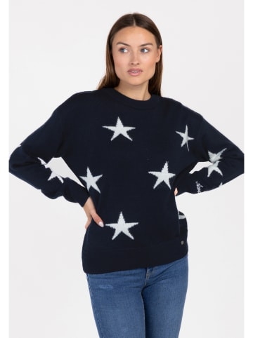 KEY LARGO Pullover "Twinkle" in Dunkelblau/ Weiß