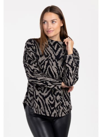 KEY LARGO Pullover "Universe" in Beige/ Grau/ Schwarz