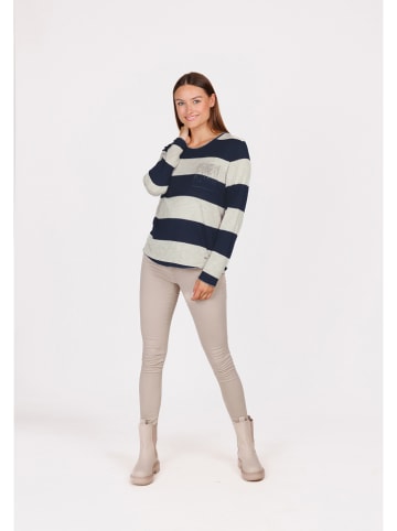 KEY LARGO Longsleeve "Niagara" in Beige/ Dunkelblau