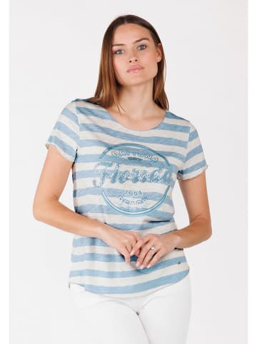 KEY LARGO Shirt "Florida" in Hellblau/ Weiß