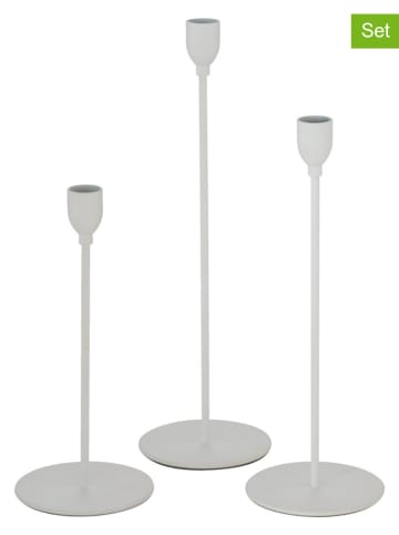 Boltze Świeczniki (3 szt.) "Malte" w kolorze białym