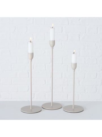 Boltze 3er-Set: Kerzenständer "Malte" in Beige