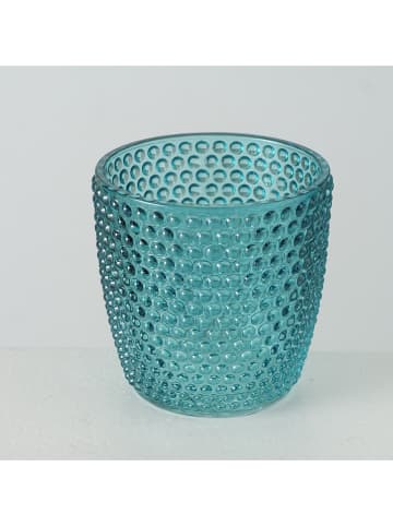 Boltze Świeczniki (4 szt.) "Marilu" w kolorze turkusowym - wys. 7 x Ø 7 cm