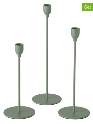 Boltze 3er-Set: Kerzenständer "Malte" in Grün