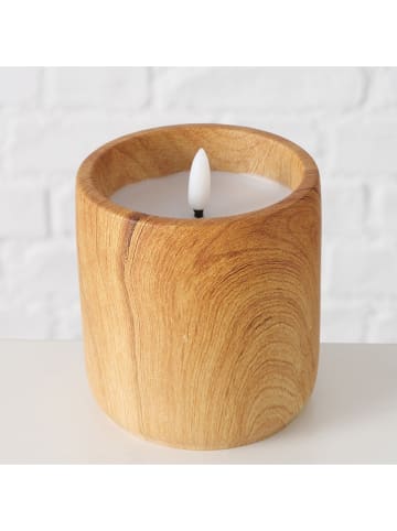 Boltze Świeca LED "Yuna" w kolorze jasnobrązowym - wys. 10,5 x Ø 9 cm