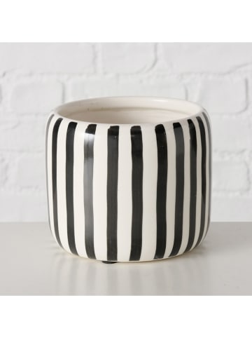 Boltze 2er-Set: Übertöpfe "Linea" in Weiß/ Schwarz