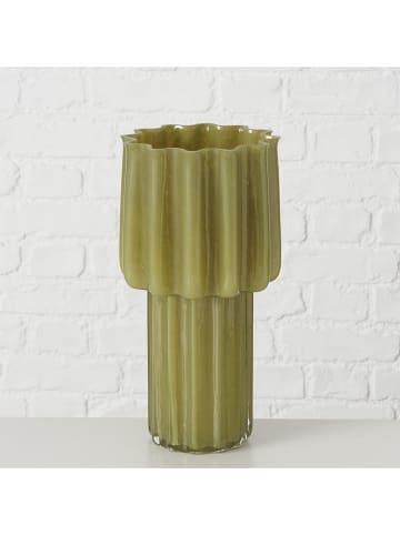 Boltze Vase ''Ragusa'' in Grün - (H)34,5 x Ø 17,5 cm