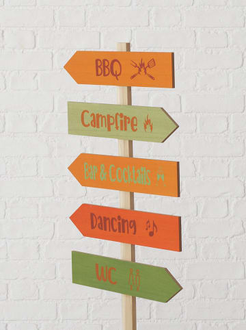 Boltze Palik ogrodowy "Guidepost" w kolorze zielono-pomarańczowym - wys. 120 cm