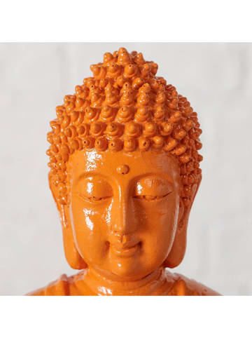 Boltze Dekofigur "Buddha" in Orange - (H)19 cm
