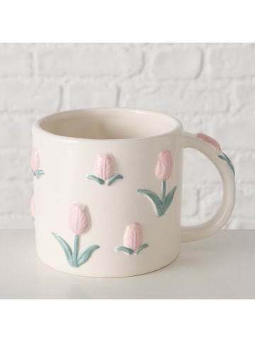 Boltze Tasse "Tulipano" in Weiß/ Rosa - 575 ml