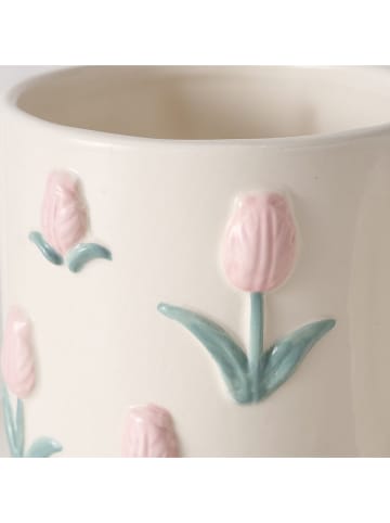 Boltze Kubek "Tulipano" w kolorze biało-jasnoróżowym - 575 ml