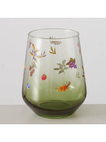 Boltze Trinkglas "Jardin" in Grün - (H)11 cm 