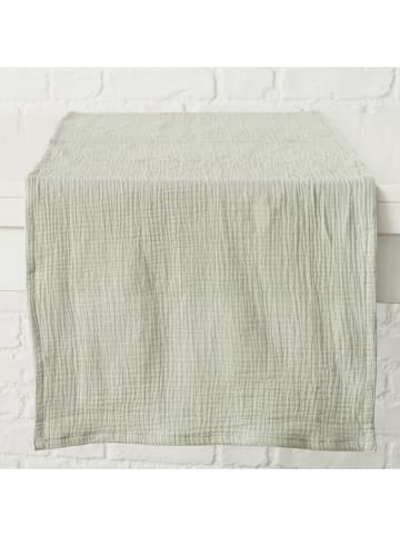 Boltze Musselin-Tischläufer in Grün - (L)140 x (B)40 cm