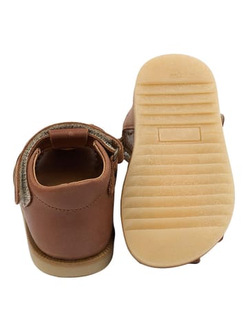 POM POM Leren enkelsandalen lichtbruin