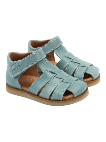 POM POM Leren enkelsandalen lichtblauw