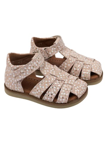 POM POM Leder-Halbsandalen in Beige