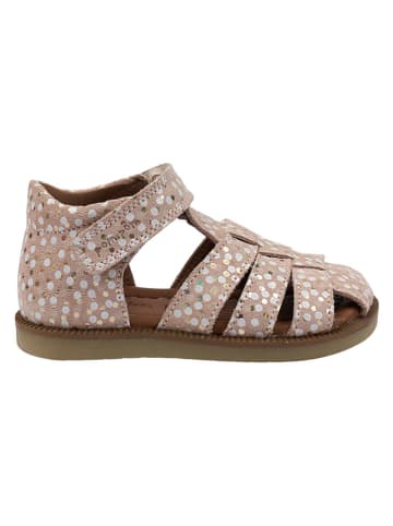 POM POM Leder-Halbsandalen in Beige
