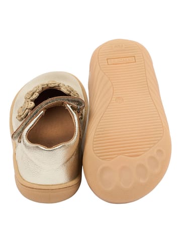 POM POM Leder-Ballerinas in Gold