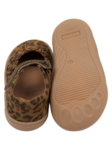 POM POM Skórzane baleriny w kolorze jasnobrązowym