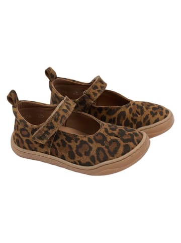 POM POM Leren ballerina's bruin