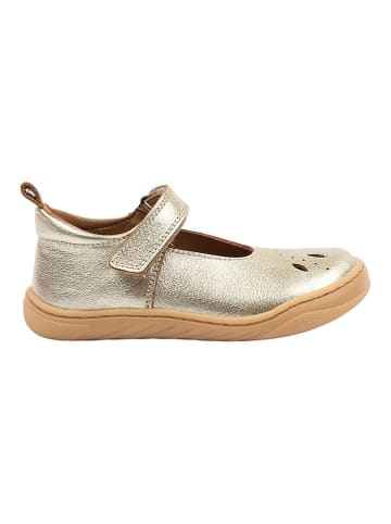 POM POM Leder-Ballerinas in Gold