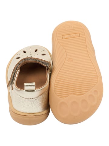 POM POM Leder-Ballerinas in Gold