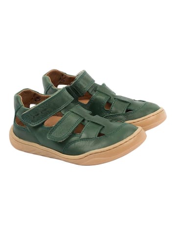 POM POM Leder-Halbsandalen in Grün