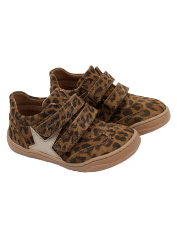 POM POM Leder-Sneakers in Hellbraun