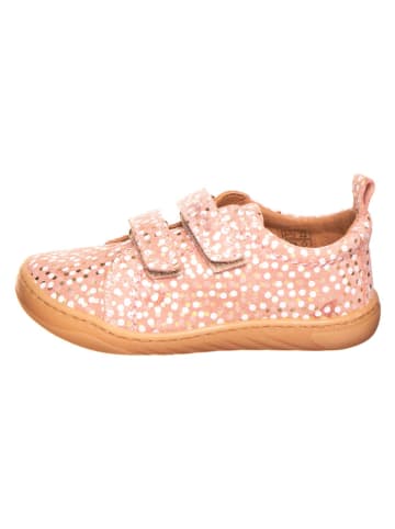 POM POM Leder-Sneakers in Apricot