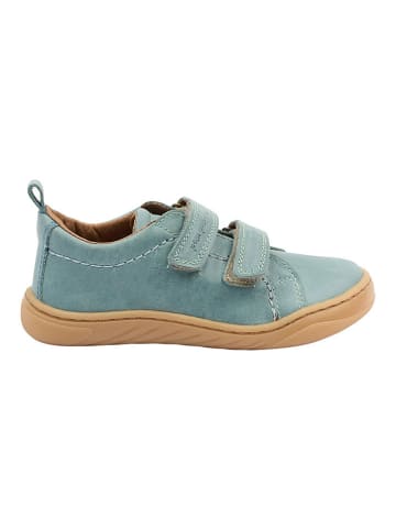 POM POM Leder-Sneakers in Hellblau