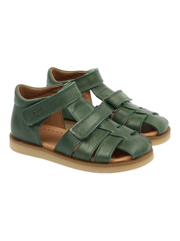 POM POM Leren enkelsandalen groen