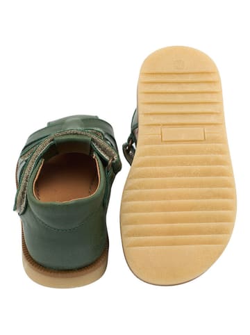 POM POM Leren enkelsandalen groen