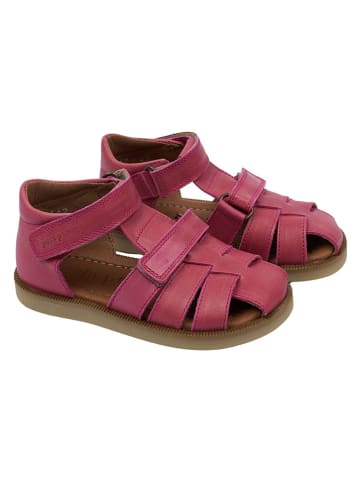 POM POM Leder-Halbsandalen in Pink