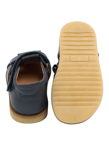 POM POM Leder-Halbsandalen in Dunkelblau