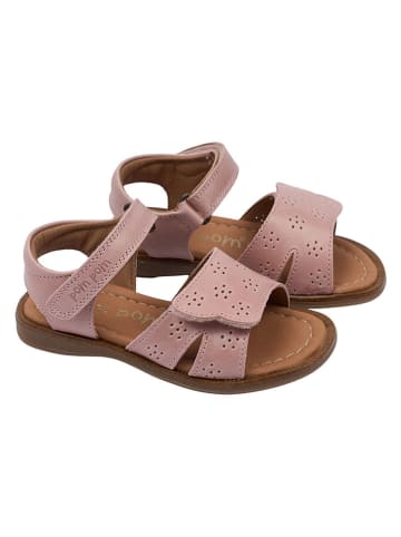 POM POM Leder-Sandalen in Rosa