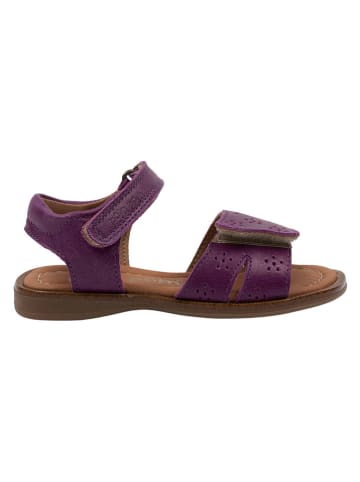 POM POM Leder-Sandalen in Lila