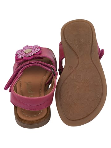 POM POM Leder-Sandalen in Pink