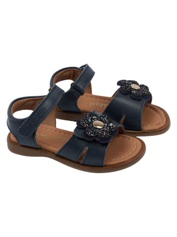 POM POM Leren sandalen donkerblauw