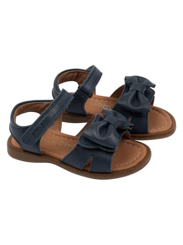 POM POM Leder-Sandalen in Dunkelblau