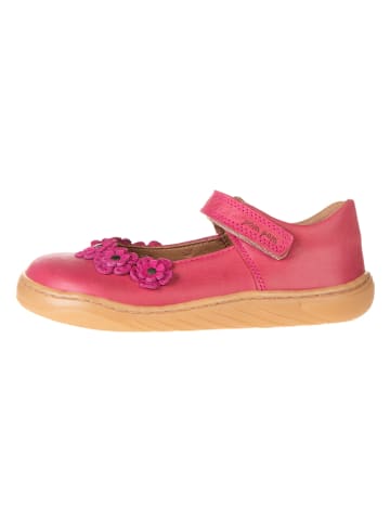POM POM Leder-Spangenballerinas in Pink