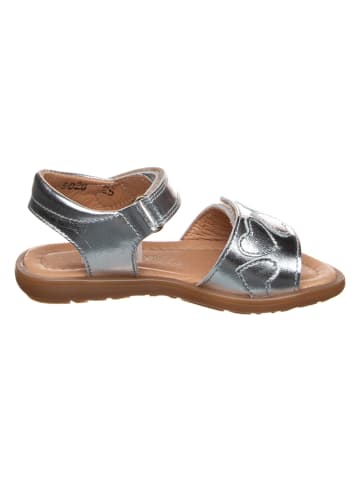 POM POM Leder-Sandalen in Silver