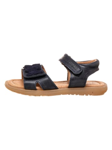 POM POM Leder-Sandalen in Dunkelblau