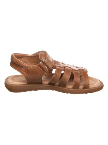 POM POM Leder-Sandalen in Hellbraun