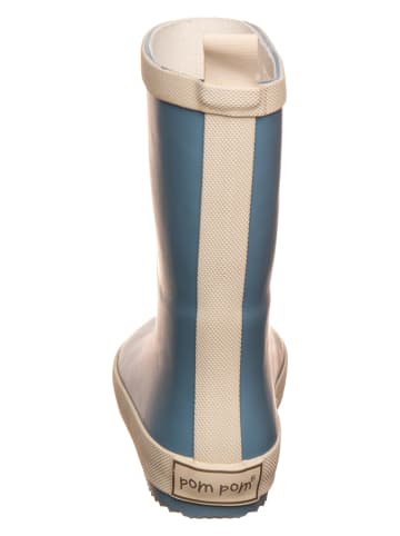 POM POM Gummistiefel "Solid" in Hellblau/ Beige