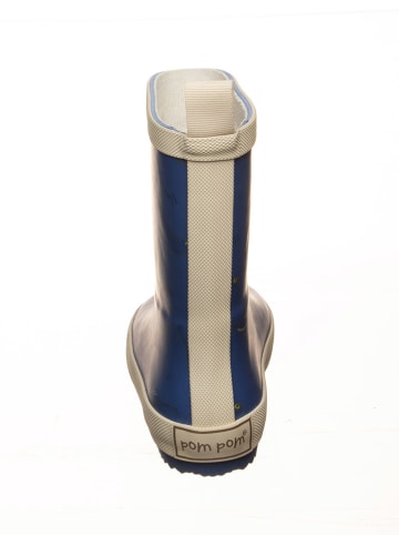 POM POM Rubberlaarzen blauw/beige