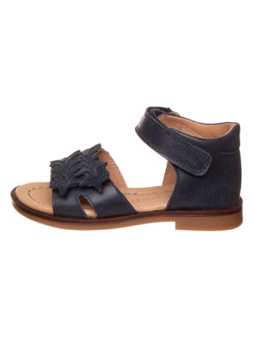POM POM Leder-Sandalen in Dunkelblau
