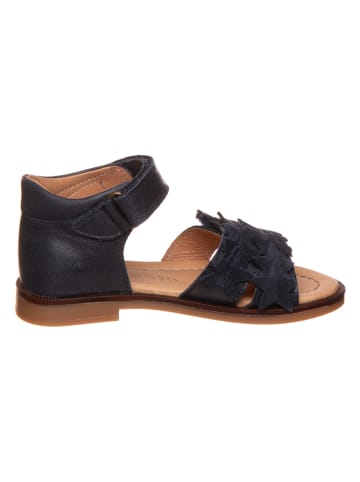 POM POM Leder-Sandalen in Dunkelblau