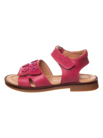 POM POM Leder-Sandalen in Pink