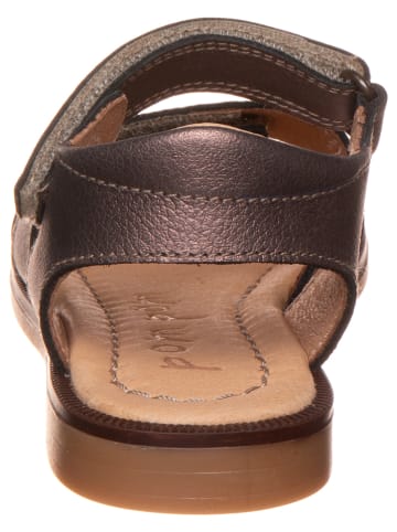 POM POM Leder-Sandalen in Braun