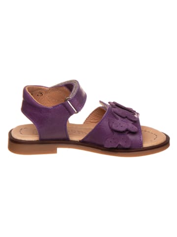 POM POM Leder-Sandalen in Lila